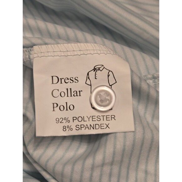NWT Collars & Co XL Featherweight Relaxed Dress Collar Polo Green Stripe - Picture 6 of 7